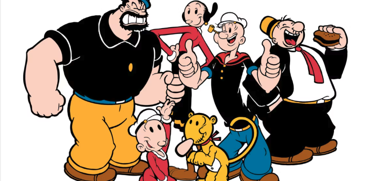 Popeye cartoon and his friends.